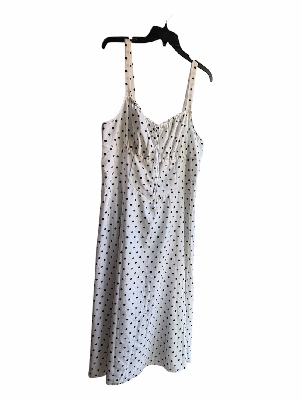 SHEIN White Slip Dress with Black Polka Dots